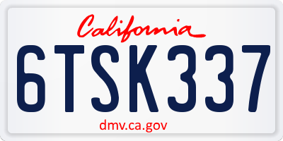 CA license plate 6TSK337