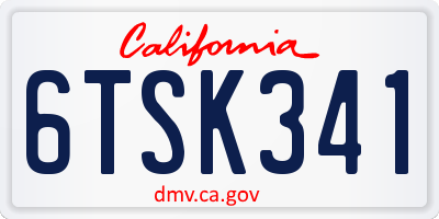 CA license plate 6TSK341