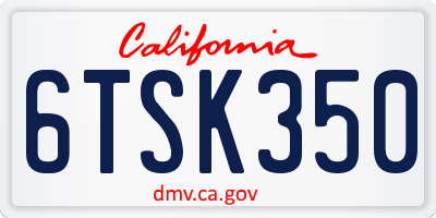 CA license plate 6TSK350