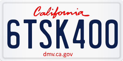 CA license plate 6TSK400