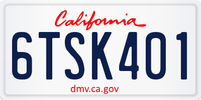 CA license plate 6TSK401