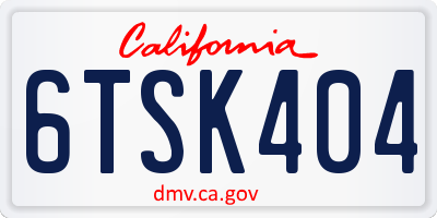 CA license plate 6TSK404