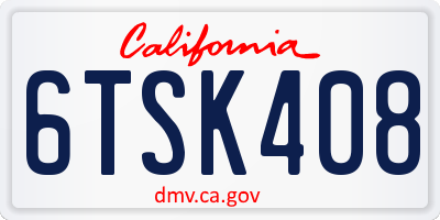 CA license plate 6TSK408