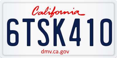 CA license plate 6TSK410