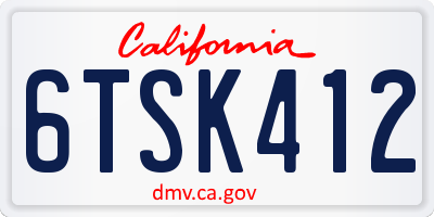 CA license plate 6TSK412