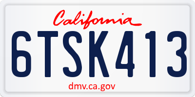 CA license plate 6TSK413