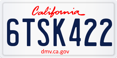 CA license plate 6TSK422