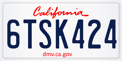 CA license plate 6TSK424