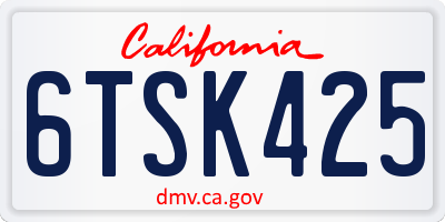 CA license plate 6TSK425