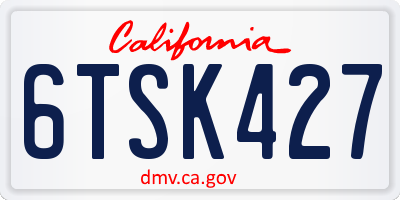 CA license plate 6TSK427