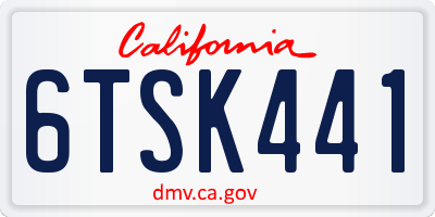 CA license plate 6TSK441