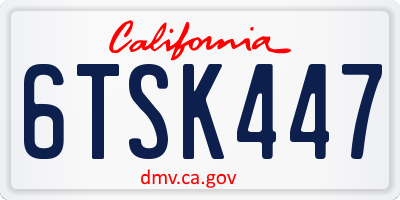 CA license plate 6TSK447