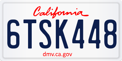 CA license plate 6TSK448