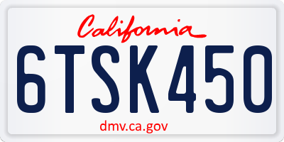 CA license plate 6TSK450