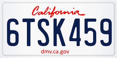 CA license plate 6TSK459