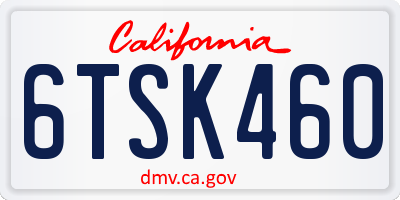 CA license plate 6TSK460