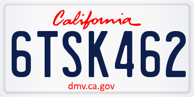 CA license plate 6TSK462
