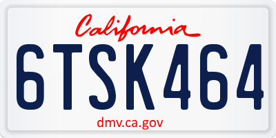 CA license plate 6TSK464