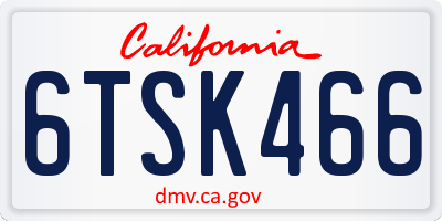 CA license plate 6TSK466