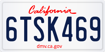 CA license plate 6TSK469