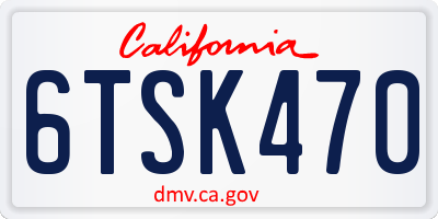 CA license plate 6TSK470