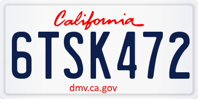 CA license plate 6TSK472