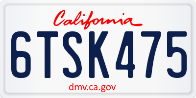 CA license plate 6TSK475