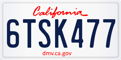 CA license plate 6TSK477