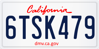 CA license plate 6TSK479