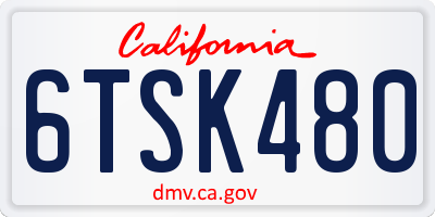 CA license plate 6TSK480