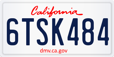 CA license plate 6TSK484