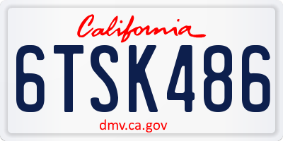 CA license plate 6TSK486