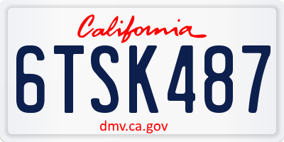 CA license plate 6TSK487