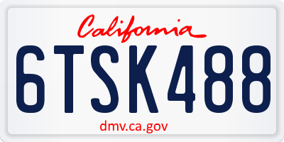 CA license plate 6TSK488