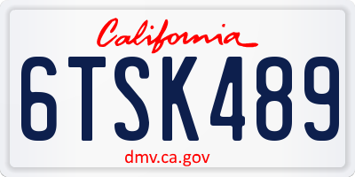 CA license plate 6TSK489