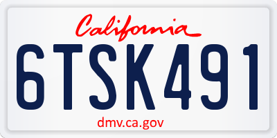 CA license plate 6TSK491