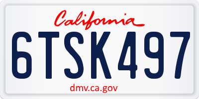 CA license plate 6TSK497