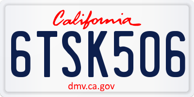 CA license plate 6TSK506