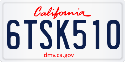 CA license plate 6TSK510