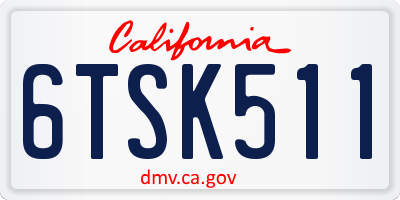 CA license plate 6TSK511