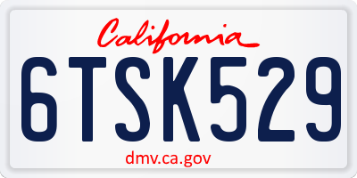 CA license plate 6TSK529