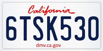 CA license plate 6TSK530