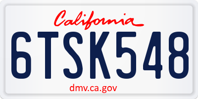 CA license plate 6TSK548