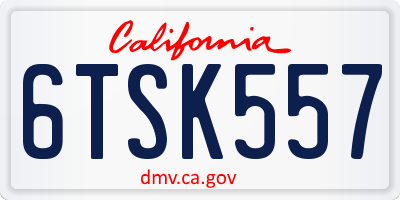 CA license plate 6TSK557