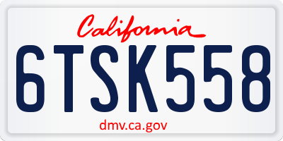 CA license plate 6TSK558