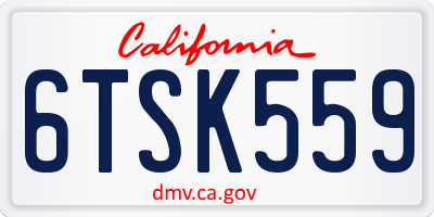 CA license plate 6TSK559