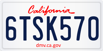 CA license plate 6TSK570