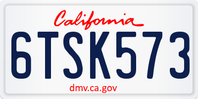 CA license plate 6TSK573