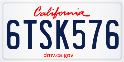 CA license plate 6TSK576