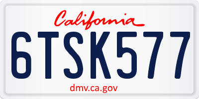 CA license plate 6TSK577
